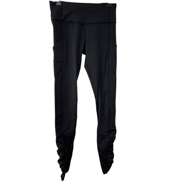 LULULEMON Speed Tight III Ruched Ankle Black Full Pocket Legging Size 4 - Picture 1 of 8